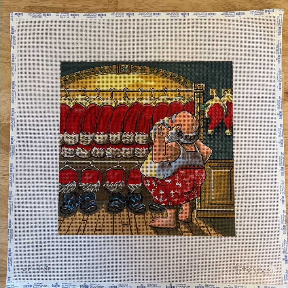 Santa's Coat Room Needlepoint Canvas